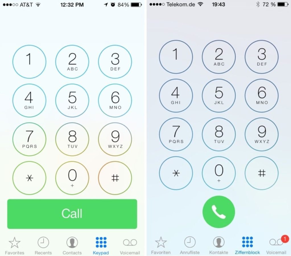 Beta 3 de iOS 7.1 — Dialer