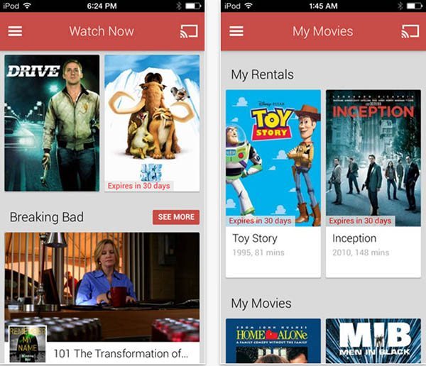 google play movies tv ios