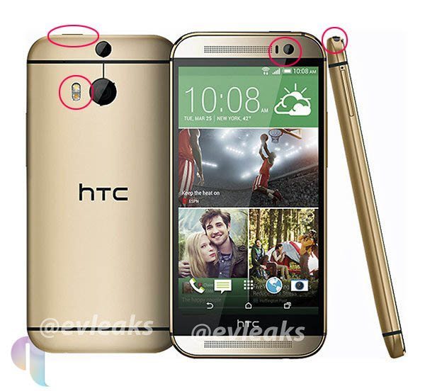 Mockup HTC M8 oro (Nuevo HTC One)