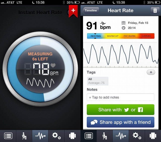 App para monitorear tu pulso en iPhone — Instant Heart Rate