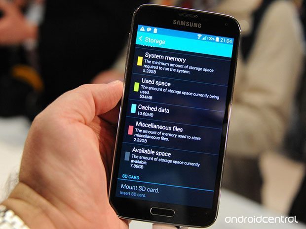 Memoria interna ROM Galaxy S5