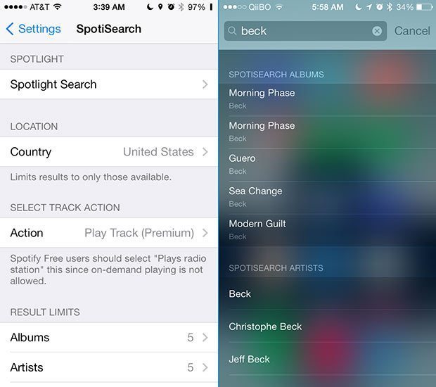 SpotiSearch: Haz búsquedas en Spotify desde Spotlight