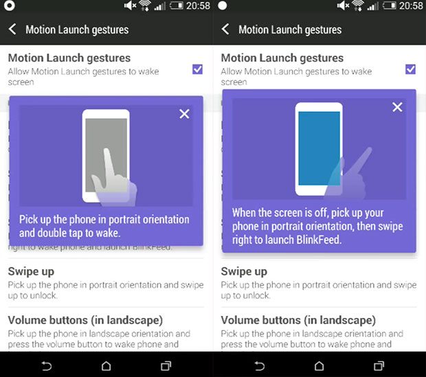 Gestos en HTC Sense 6