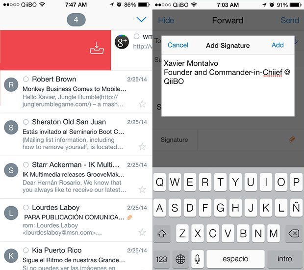 SquareOne app para iPhone
