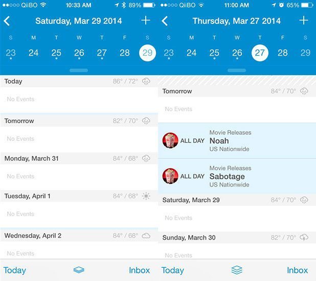 UpTo Calendar para iPhone