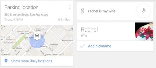 Google Now estacionamiento