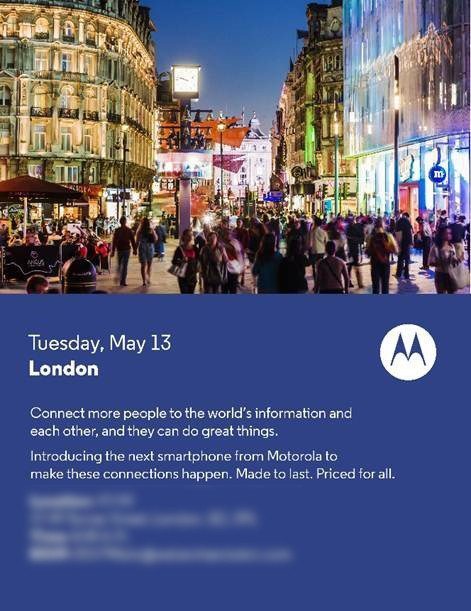 Motorola - Invitación 13 de mayo Londres