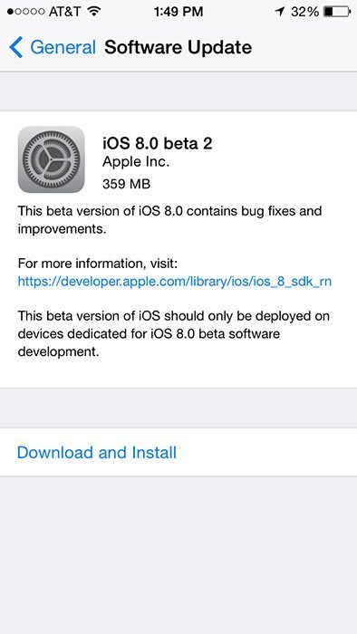 Beta 2 iOS 8