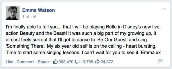 Emma Watson en Beauty and the Beast