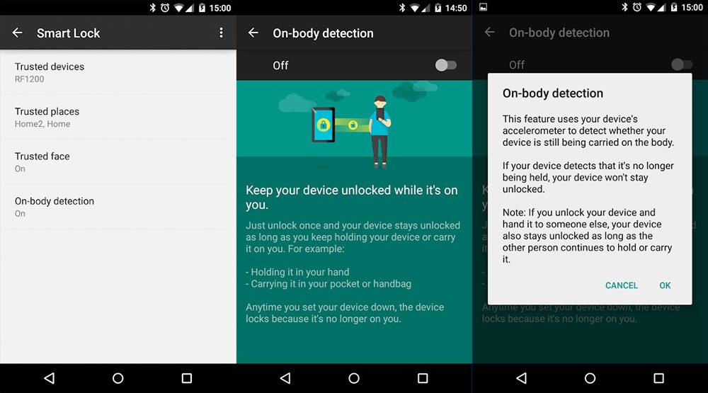 On Body Detection - Android no bloqueará tu teléfono si sabe que lo tienes en el bolsillo