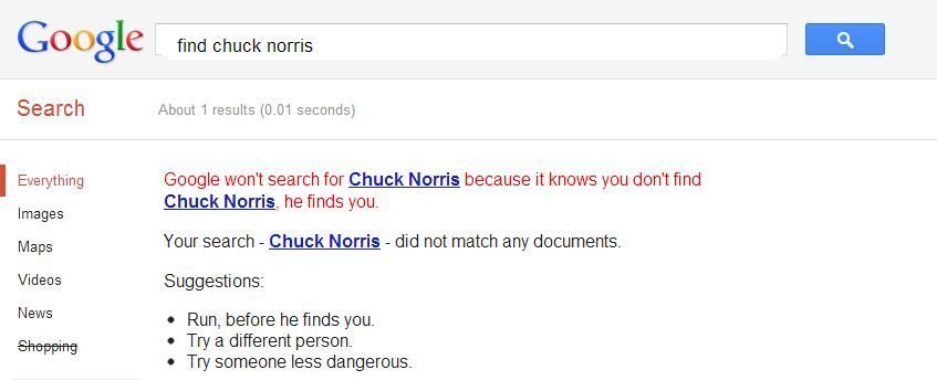 Google Bomb Chuck Norris