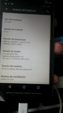 Alegado Moto G 2015