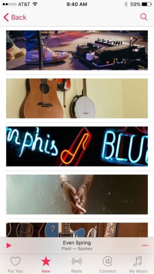 Apple Music Sección New