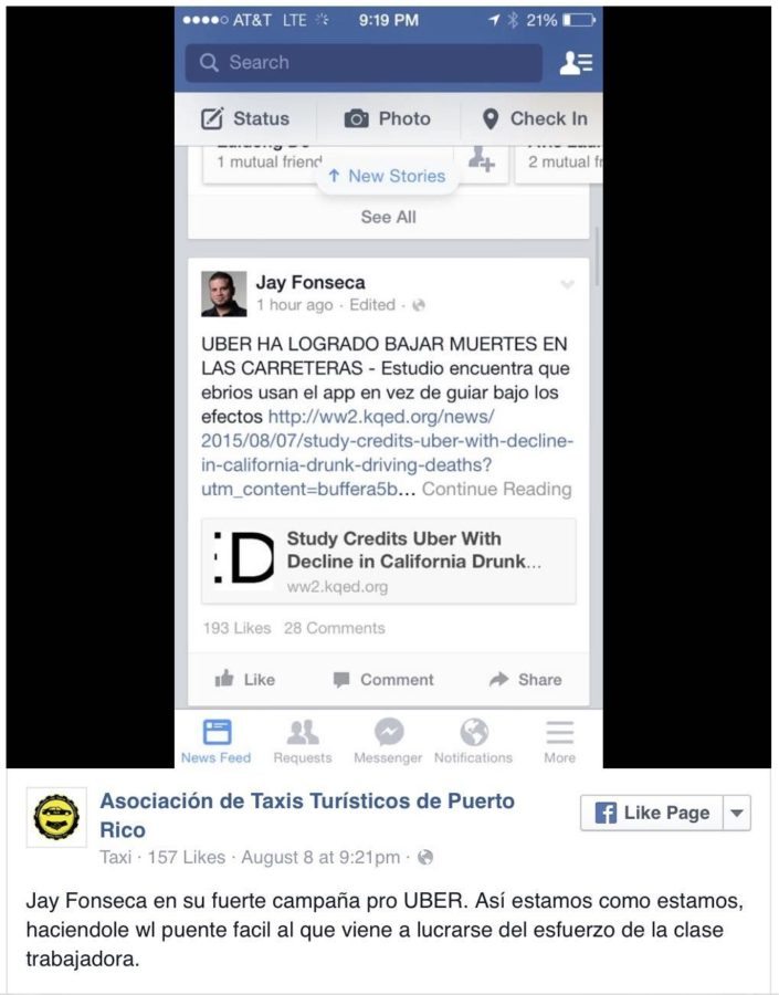 Uber vs Taxistas en Puerto Rico