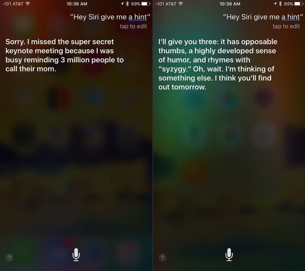 Apple Keynote septiembre 9. Siri hints