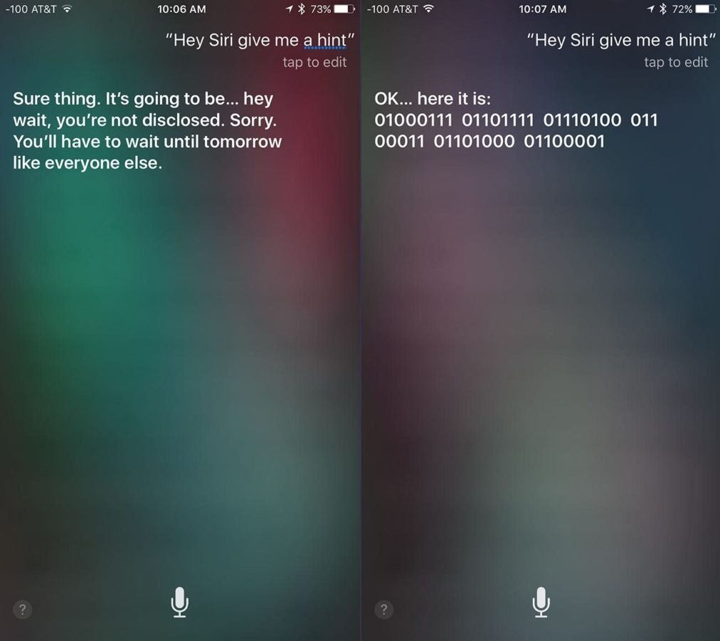 Apple Keynote septiembre 9. Siri hints