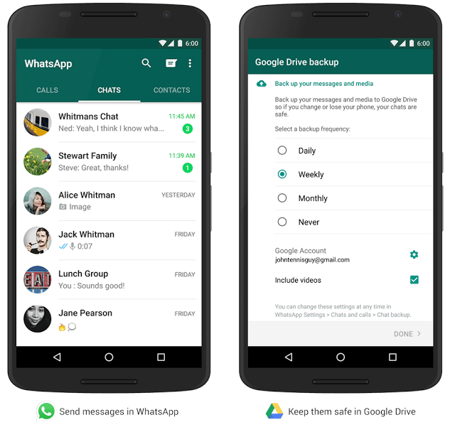 WhatsApp y Google Drive copias de seguridad