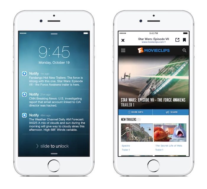Notify app de noticias de Facebook