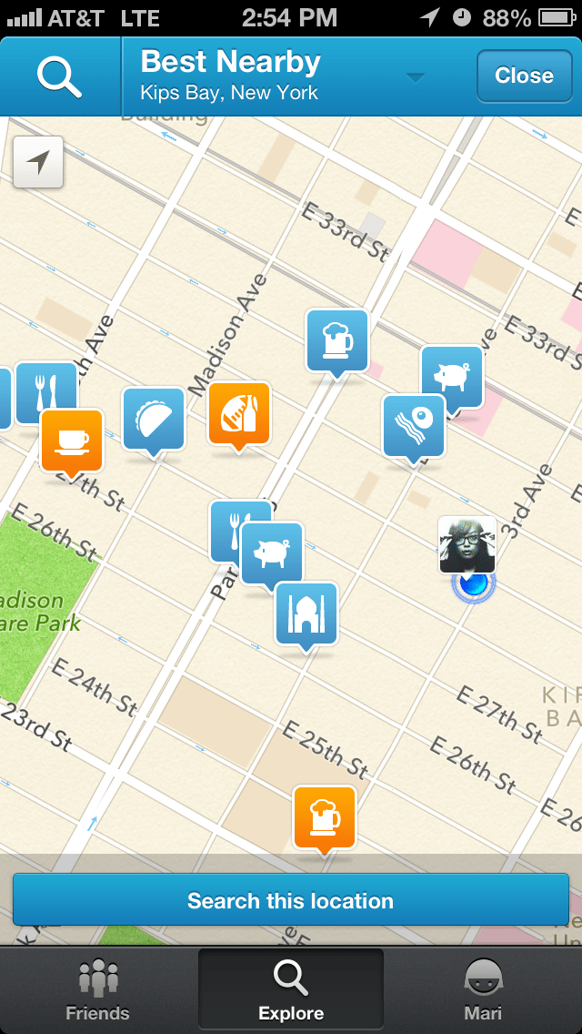 mobile - foursquare - maps - screenshots