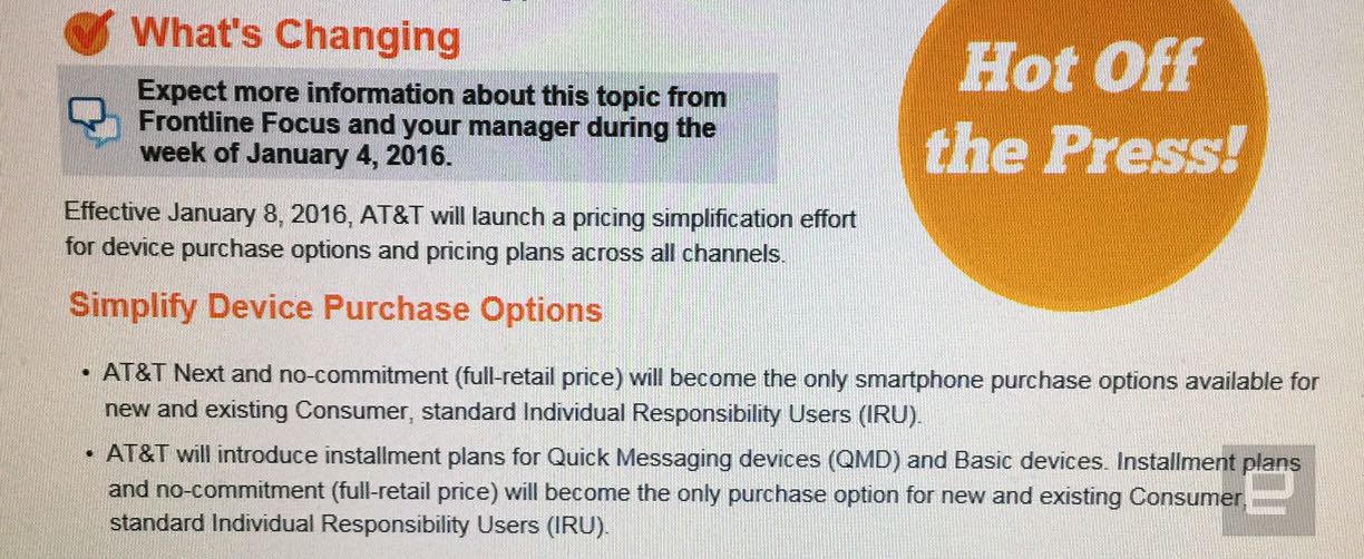 AT&T cancela su plan de contrato de dos años