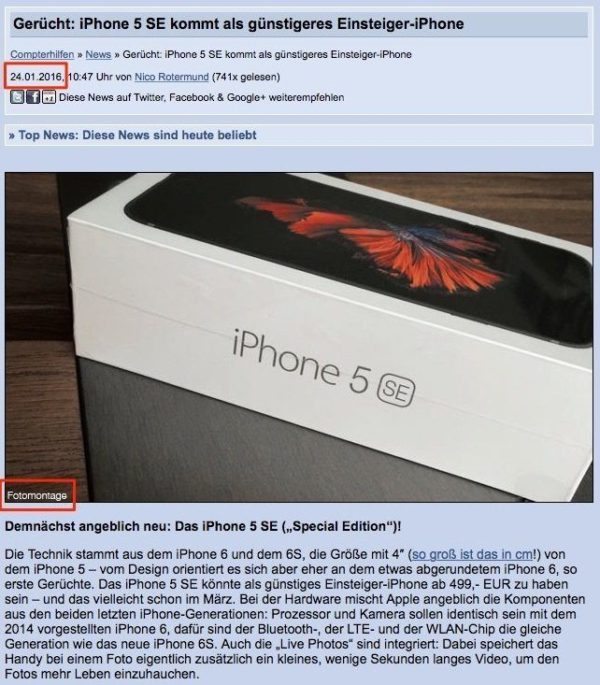 iPhone 5SE fake