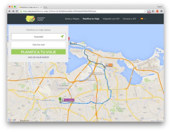 Google Transit en Puerto Rico ATI