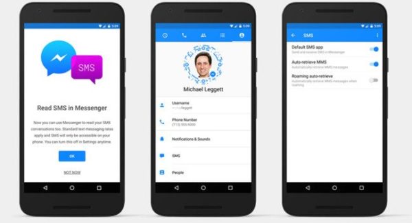 Facebook Messenger para Android vuelve añadir soporte para SMS