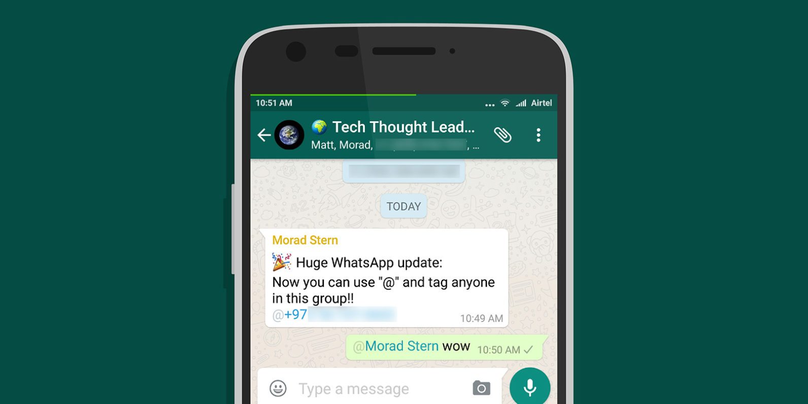 Tarde pero seguro, llegan las menciones a WhatsApp