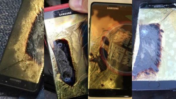 Cuatro Galaxy Note 7 explotan