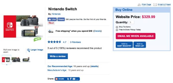 Precio Nintendo Switch filtrado