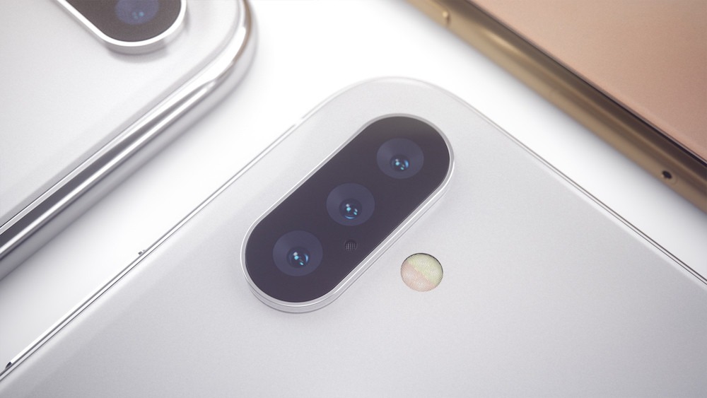 Concepto iPhone con 3 cámaras
