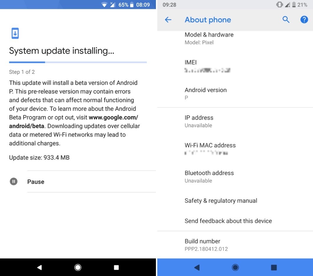 Multitarea Android P
