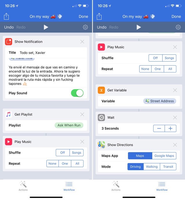 Crea tus propios Siri Shortcuts con Workflow